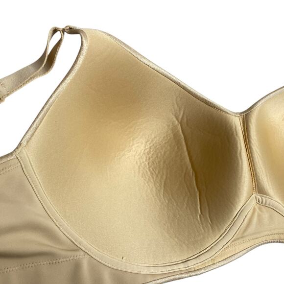 Cacique Invisible Backsmoother Bra Beige Lightly Lined No-Wire Size 46D #1123045 - Picture 11 of 13